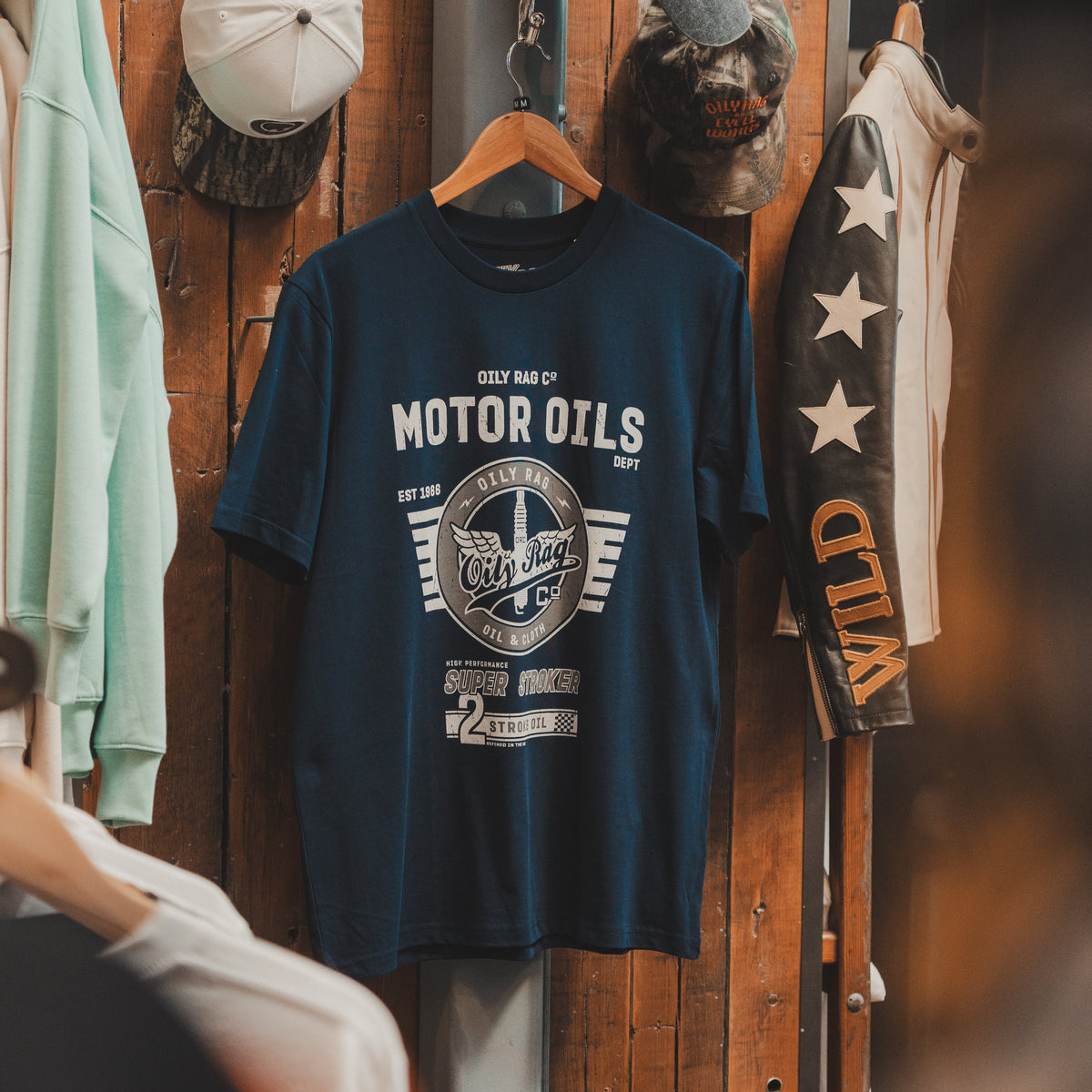 Motor Oils T-Shirt - Denim Blue