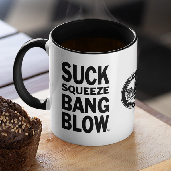 SUCK SQUEEZE BANG BLOW™ Mug + Free coaster