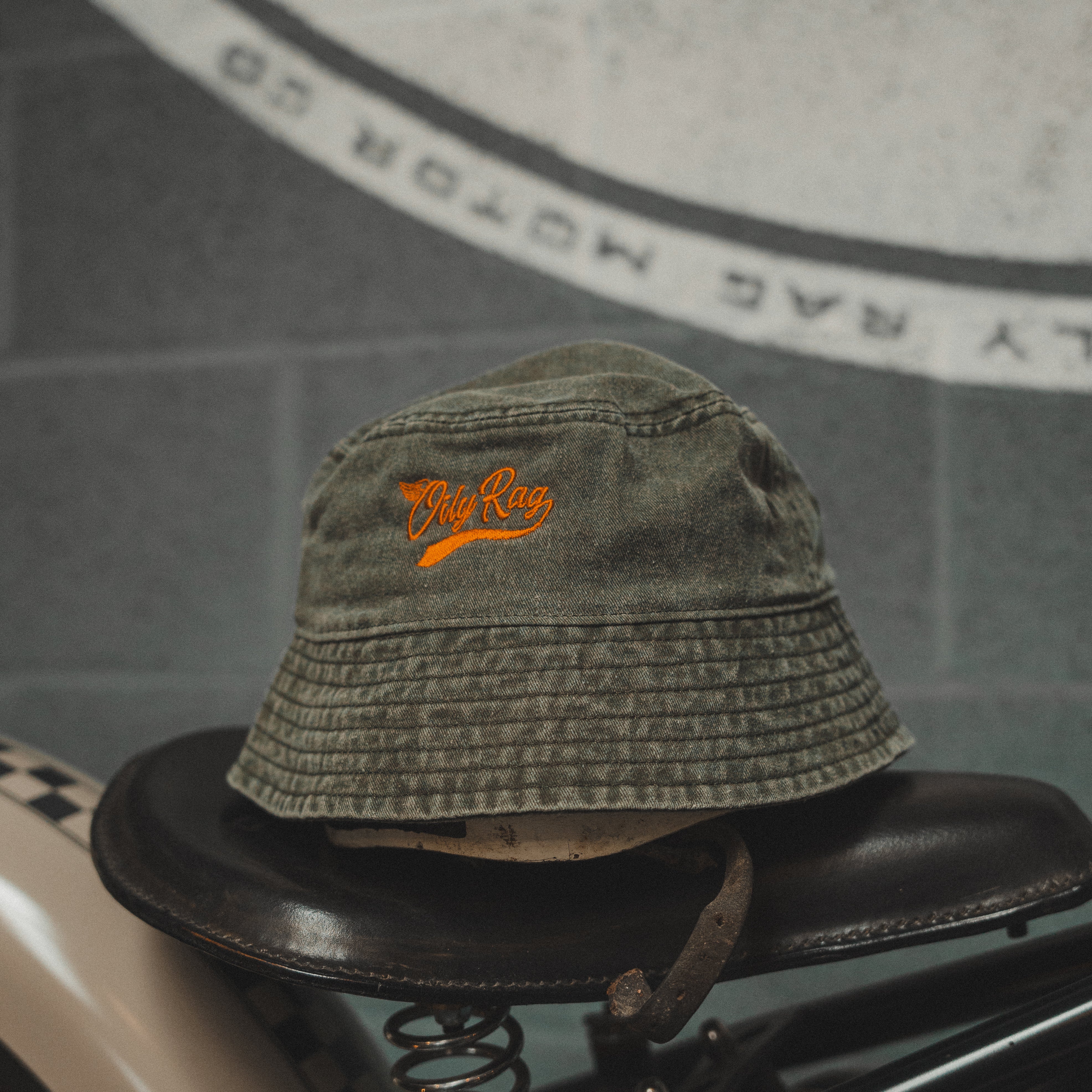 Oily Rag Moto Bucket Hat - Vintage Green