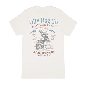 Flat Track er, Flat Track T-shirt, speedway, Cotswold, Motorcycle, racing, racer, off white tshirt, motorbike , races, cotton, organic, 