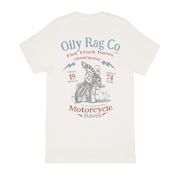 off white t-shirt, speedway, flat track, race, motorbike racing, biker