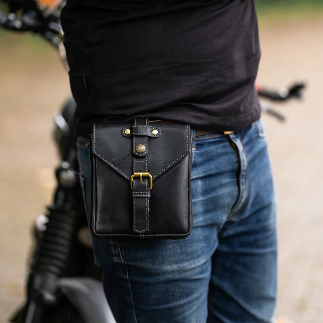Leather Tank Bag - Small - Black