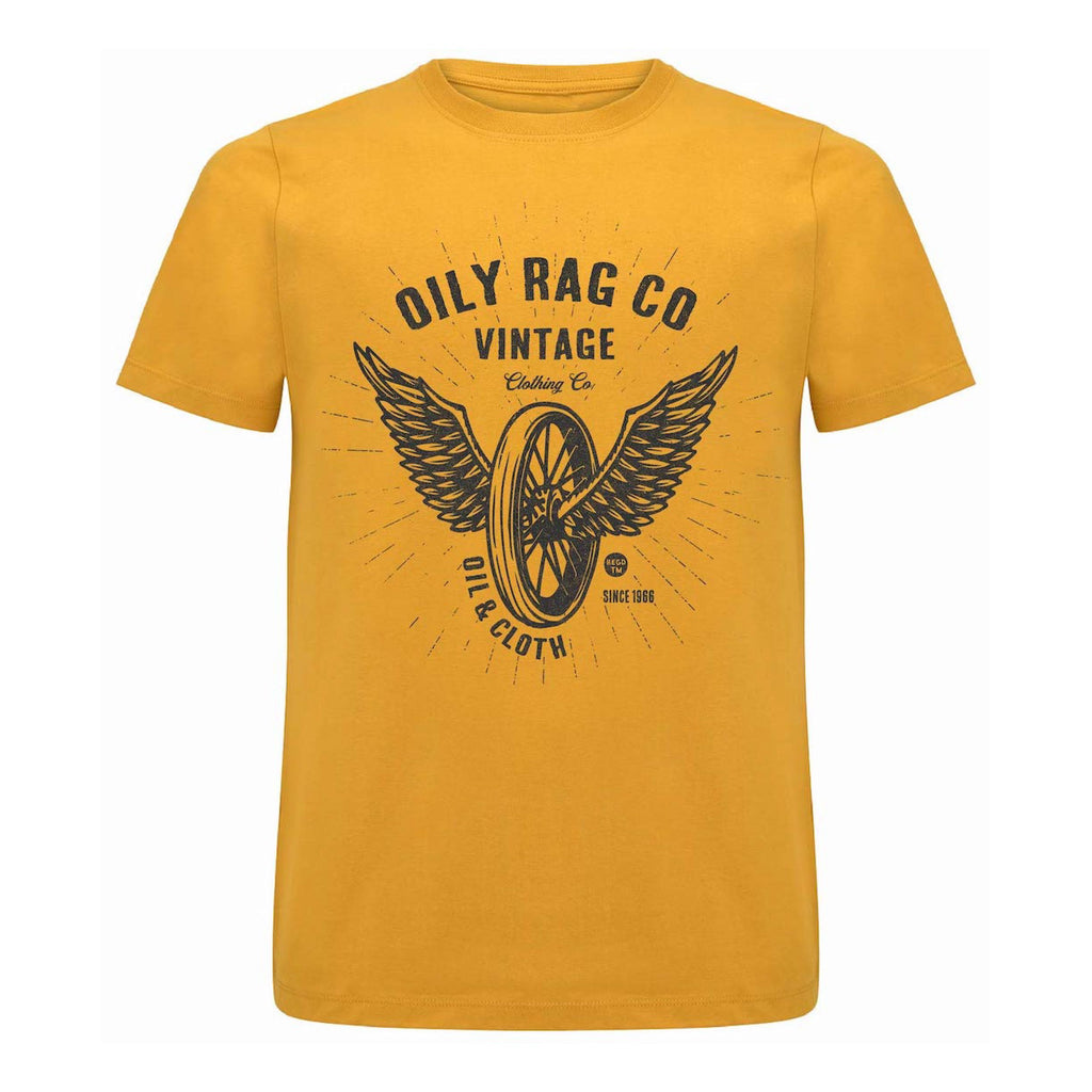 Oily Rag Co Winged Wheel T-shirt - Mustard