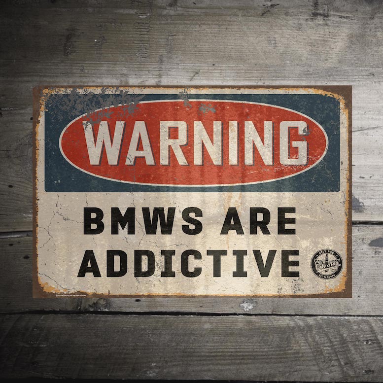 alloy metal sign, BMW, car, motorcycle