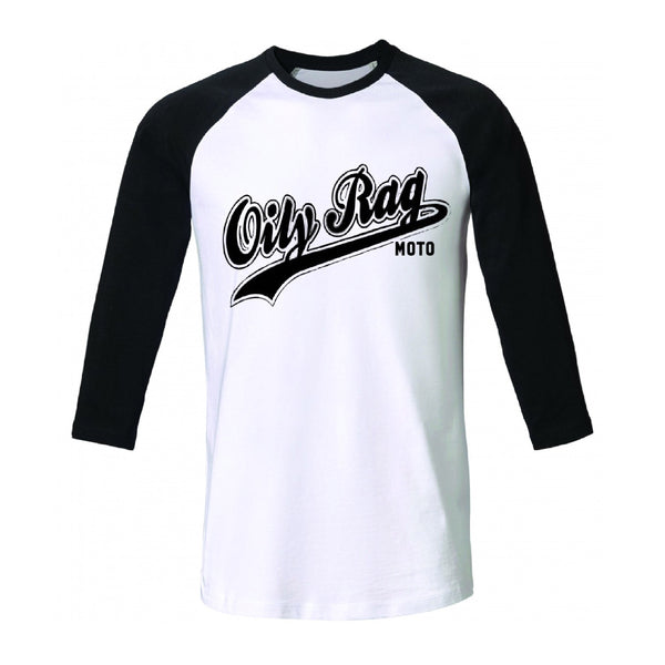 baseball top, black and white, moto, tshirt