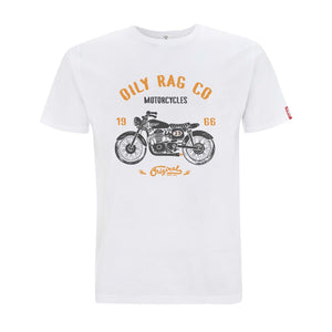 White Tshirt, Mens tee, cotton, motorcycle, motorbike, bratbike, biker tshirt, vintage, bike