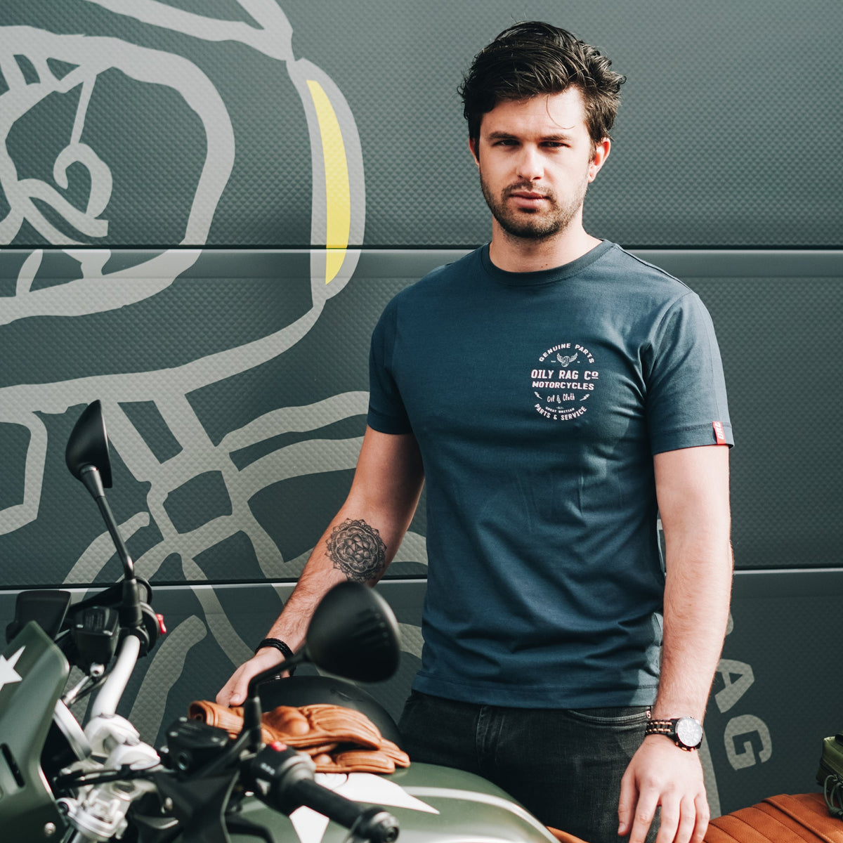 Parts & Service T-shirt - Denim Blue - Black Label