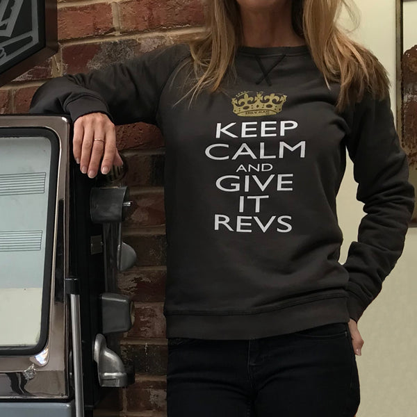 Keep Calm & Give It Revs Sweatshirt - Khaki Brown