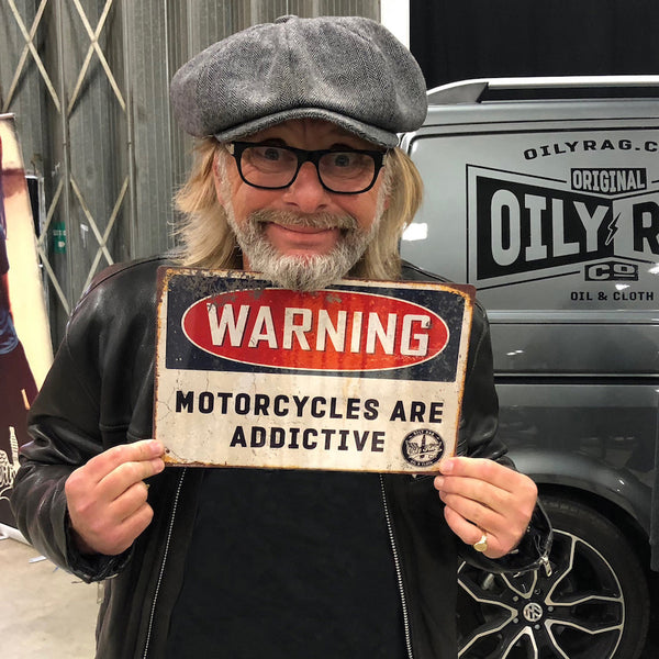 Old Bikes are Addictive Alloy Sign