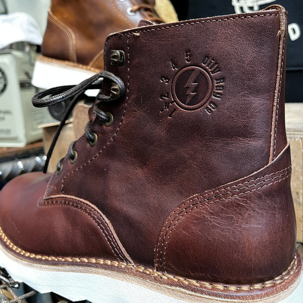 mens boots, brown leather boot, gear shift, embossed leather, premium leather, moto fashion style boot
