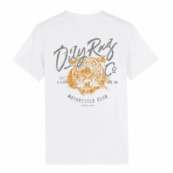Motorcycle Club Tiger T-shirt - Unisex - White