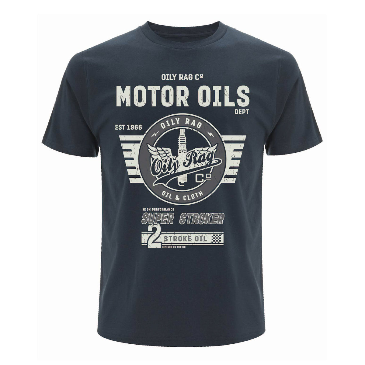 Motor Oils T-Shirt - Denim Blue | Oily Rag Co