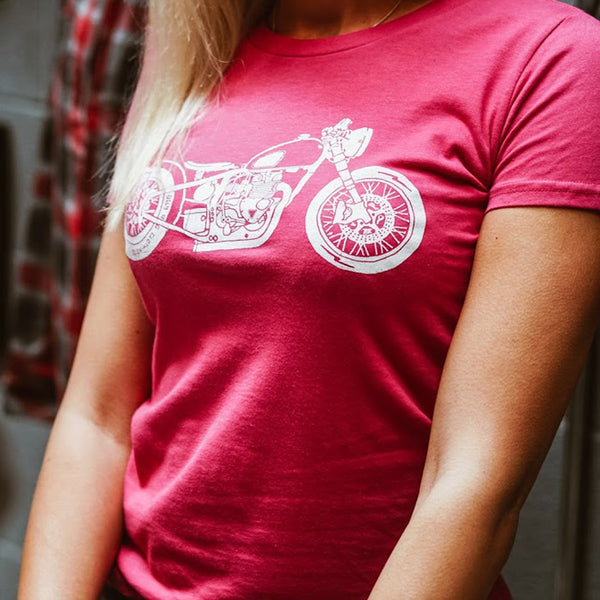 Motorcycle Bobber T-shirt - Pink