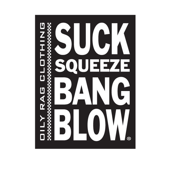 Suck Squeeze Bang Blow Sticker, four stroke combustion engine