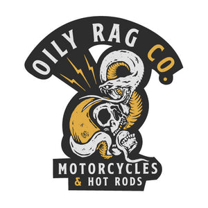 skull, snake, motorcycle, hot rods, sticker, black gold
