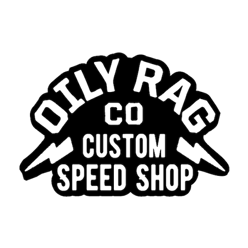 custom speed shop sticker, black, white
