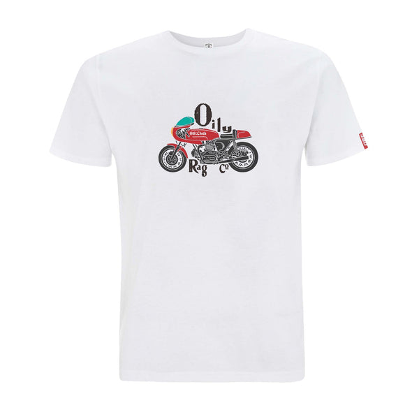 Vintage Cafe Racer T-shirt - The Duke - White