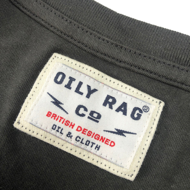 Oily Rag Motorcycles T-Shirt - Graphite - Black Label Collection | Oily ...