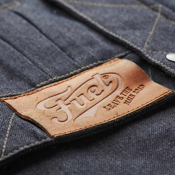 leather patch, denim, jacket