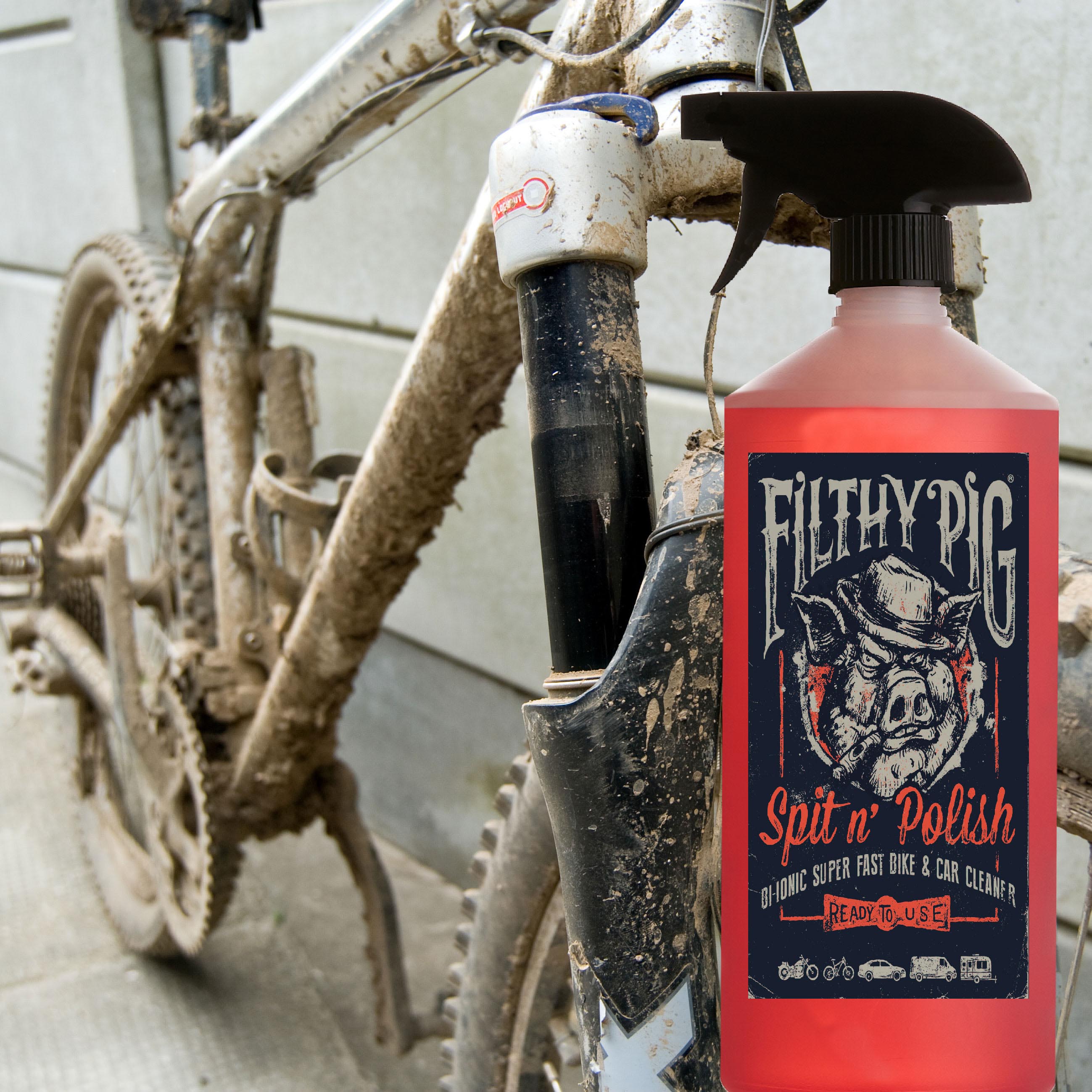 Filthy Pig Spit n Polish Dirt Remover - 1 Litre refill bottle. – Oily Rag  Co.