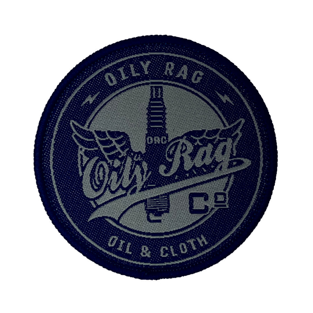 Oil Rag Co. Oil & Cloth sew on woven patch - Blue